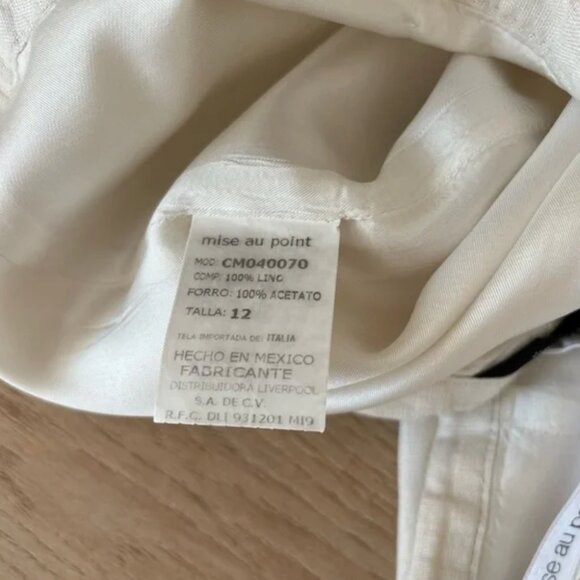 VINTAGE 100% Linen Tie Waist Trousers - Size 12 - Picture 5 of 5